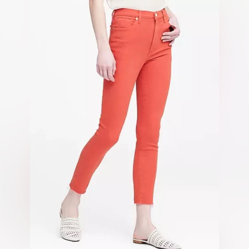 Banana Republic Orange High Rise Skinny Jeans 28